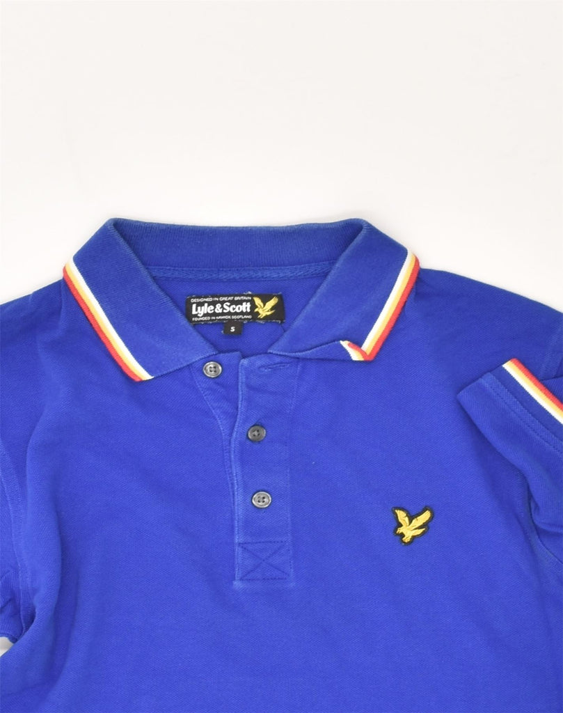 LYLE & SCOTT Mens Polo Shirt Small Blue Cotton | Vintage Lyle & Scott | Thrift | Second-Hand Lyle & Scott | Used Clothing | Messina Hembry 