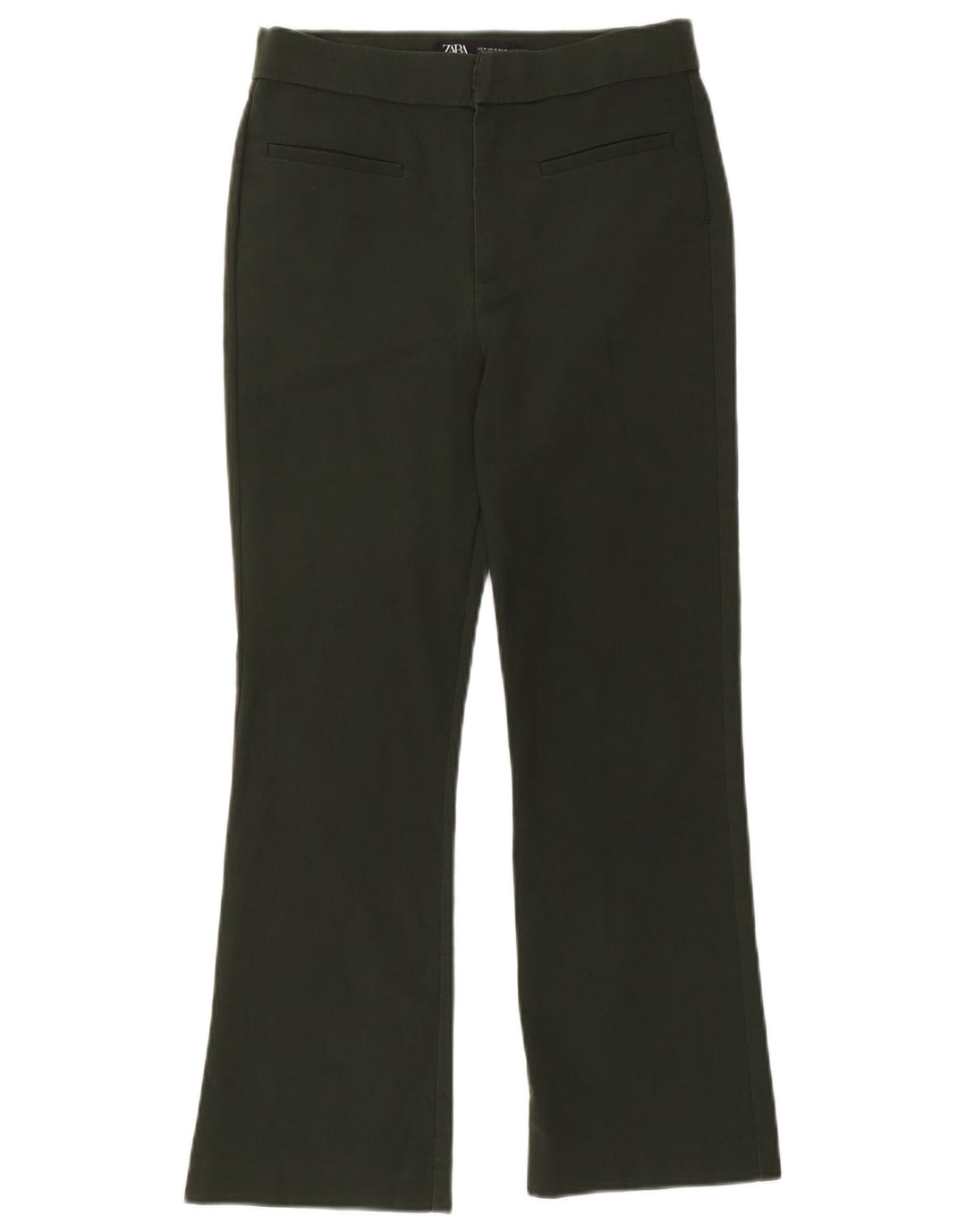 Zara Womens Bootcut Cropped Trousers Medium W28 L25 Khaki