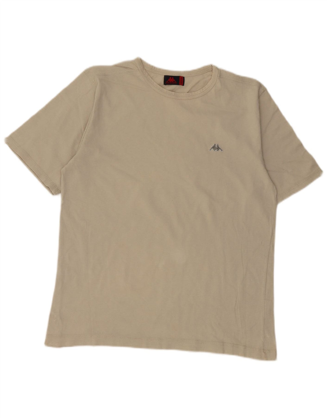 Kappa Womens T-Shirt Top UK 14 Medium Beige Cotton