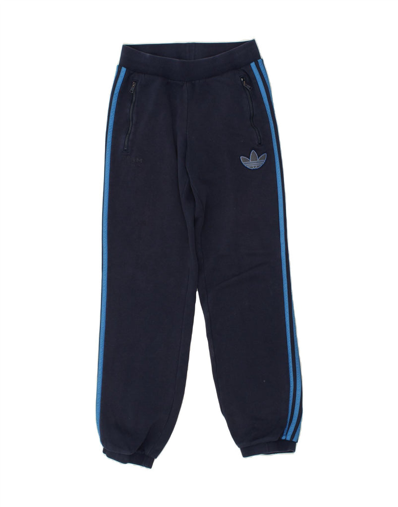 ADIDAS Mens Tracksuit Trousers Joggers Small Navy Blue Cotton | Vintage Adidas | Thrift | Second-Hand Adidas | Used Clothing | Messina Hembry 