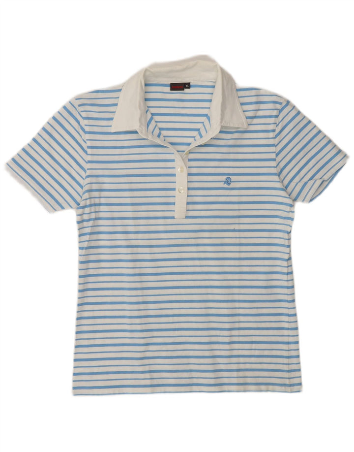 Invicta Womens Polo Shirt UK 18 XL Blue Striped