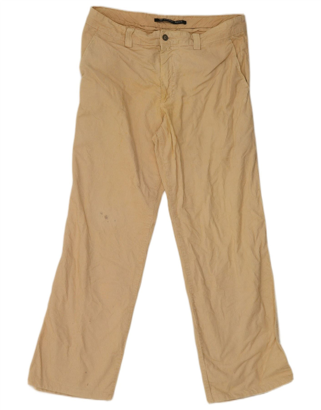 Dockers Mens Regular Fit Corduroy Trousers W34 L29 Beige
