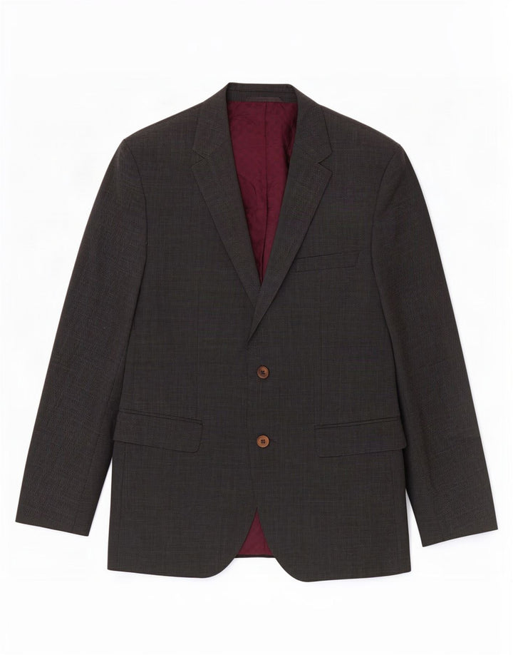 Hugo Boss Mens 2 Button Blazer Jacket EU 48 Medium Grey Virgin Wool