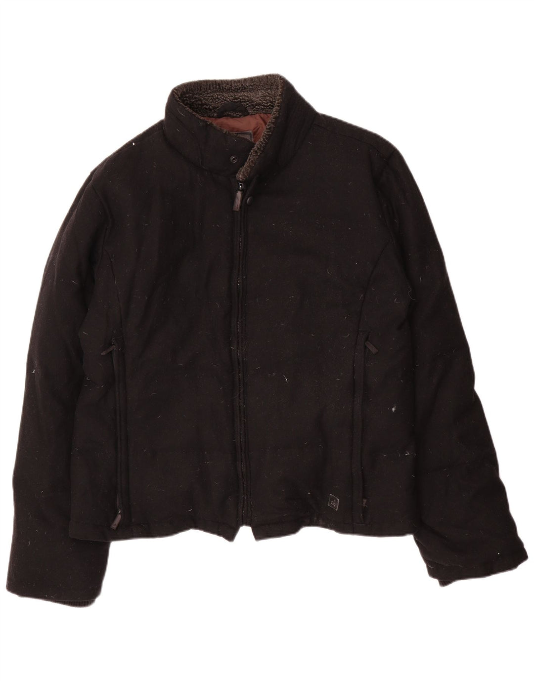 Calvin Klein Mens Padded Jacket IT 54 2XL Black Wool