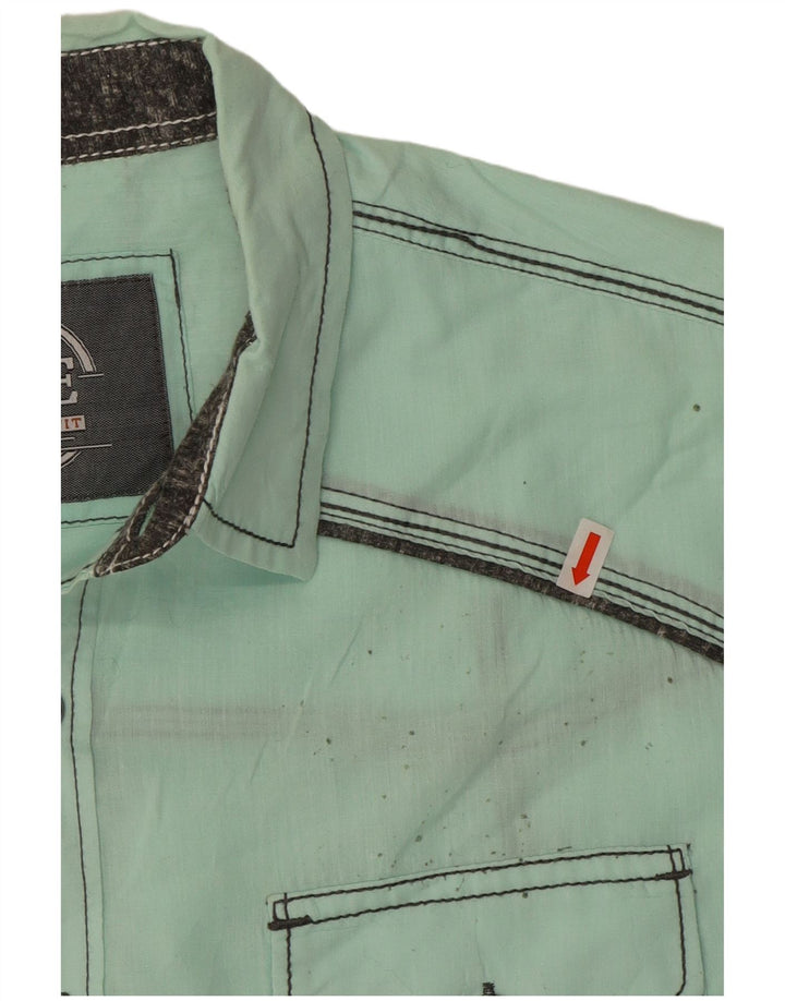 BKE Mens Standard Fit Shirt Large Green Cotton