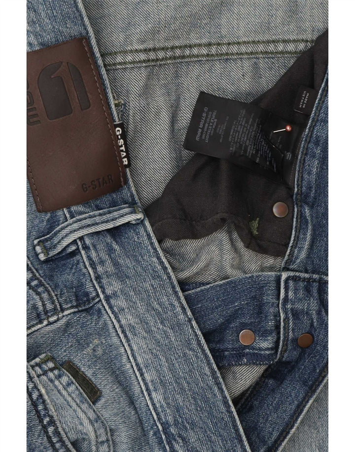 G-Star Mens Distressed Straight Jeans W32 L32 Blue Cotton