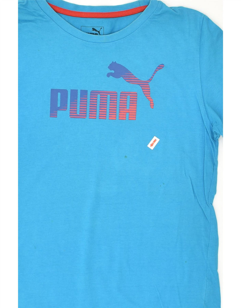 PUMA Boys Graphic T-Shirt Top 11-12 Years Blue Cotton | Vintage Puma | Thrift | Second-Hand Puma | Used Clothing | Messina Hembry 