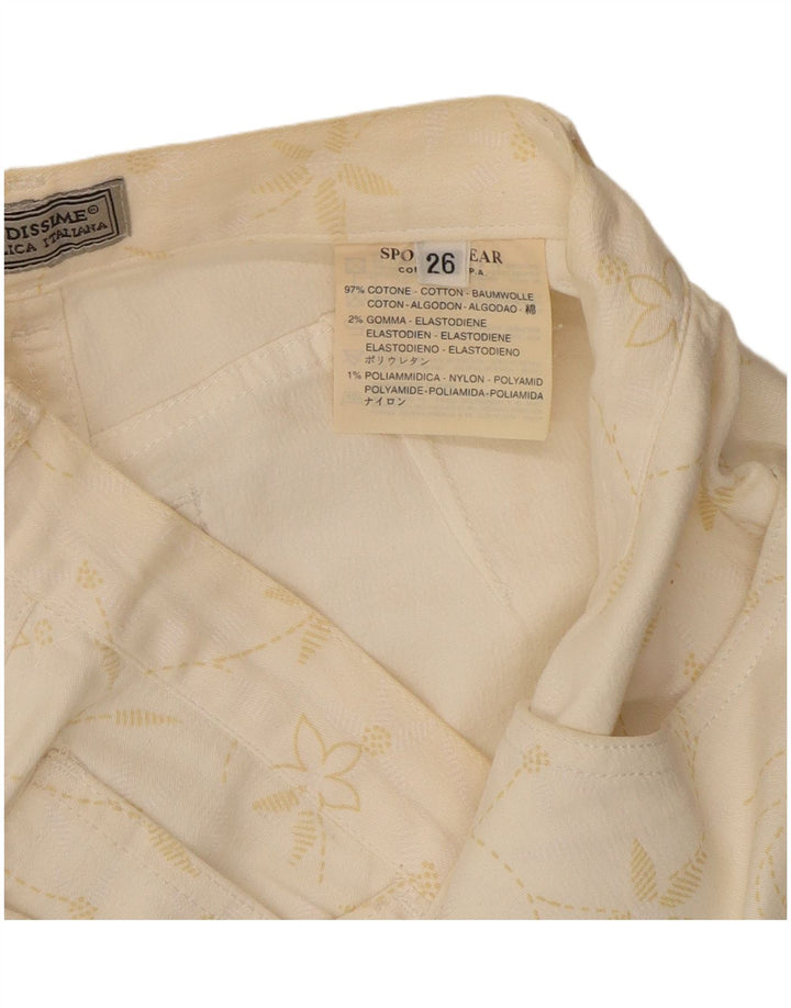Fendissime Womens Regular Regular Fit Trousers W27 L29 White Floral Classic