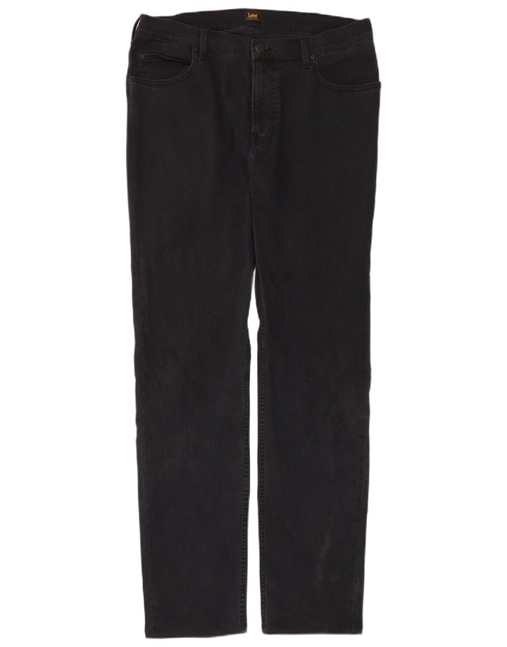 Lee Mens Rider Straight Jeans W36 L34 Black Cotton