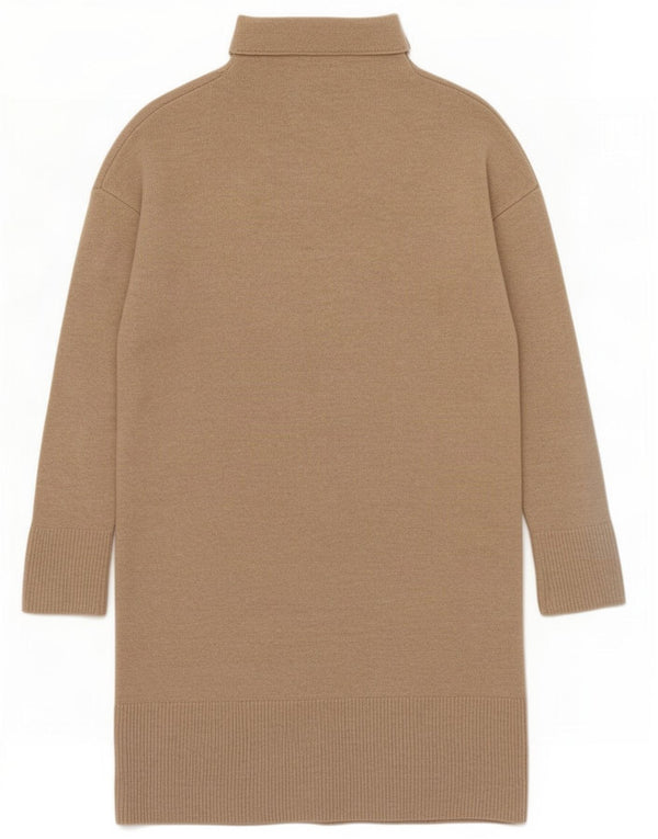 Massimo Dutti Womens Loose Fit Jumper Dress UK 6 XS Beige Wool