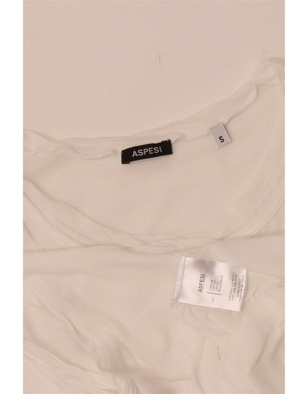 Aspesi Womens Crop Sleeveless Blouse Top UK 8 Small White Cotton