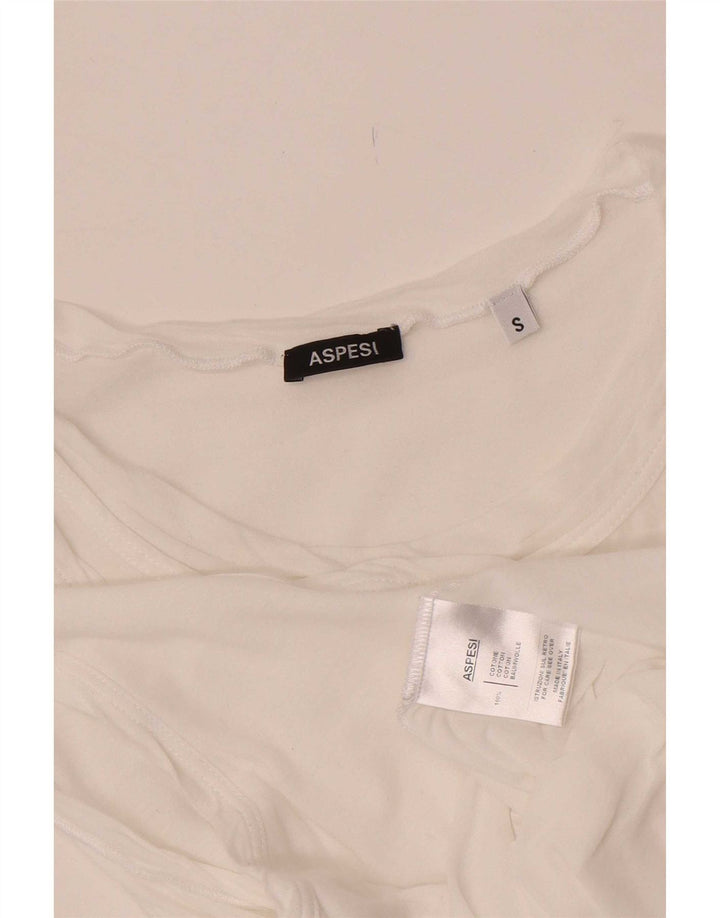 Aspesi Womens Crop Sleeveless Blouse Top UK 8 Small White Cotton