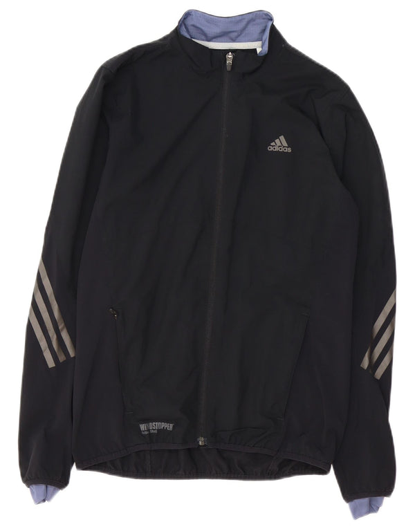 ADIDAS Womens Running Tracksuit Top Jacket UK 10 Small  Black Polyester