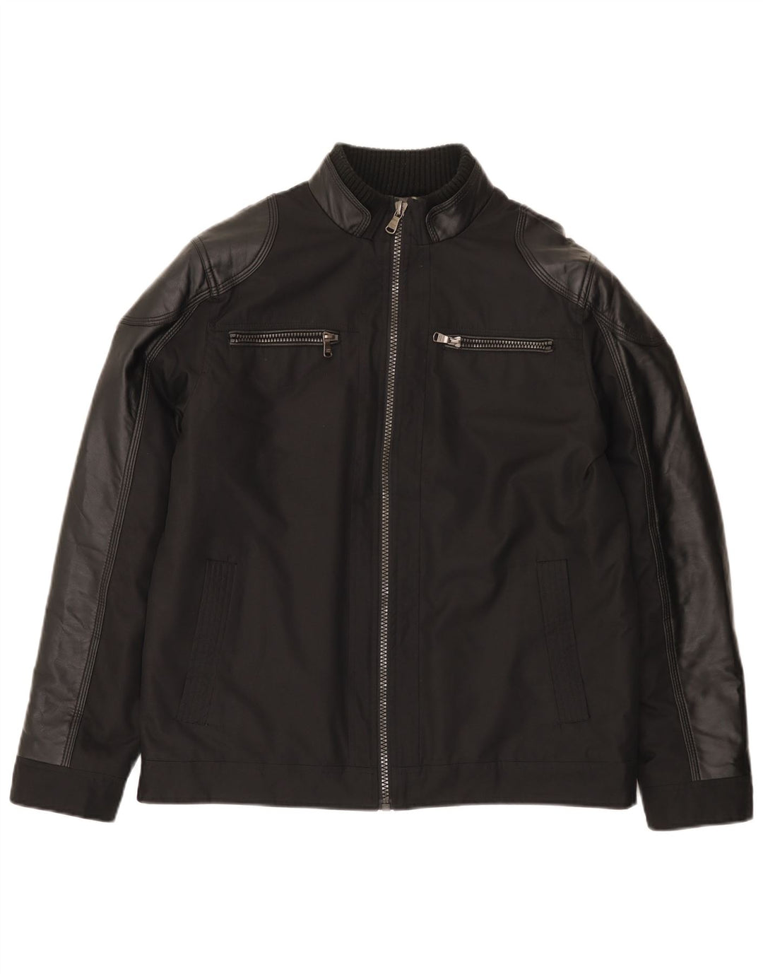 Calvin Klein Mens Bomber Windbreaker Jacket UK 38 Medium Black Modern