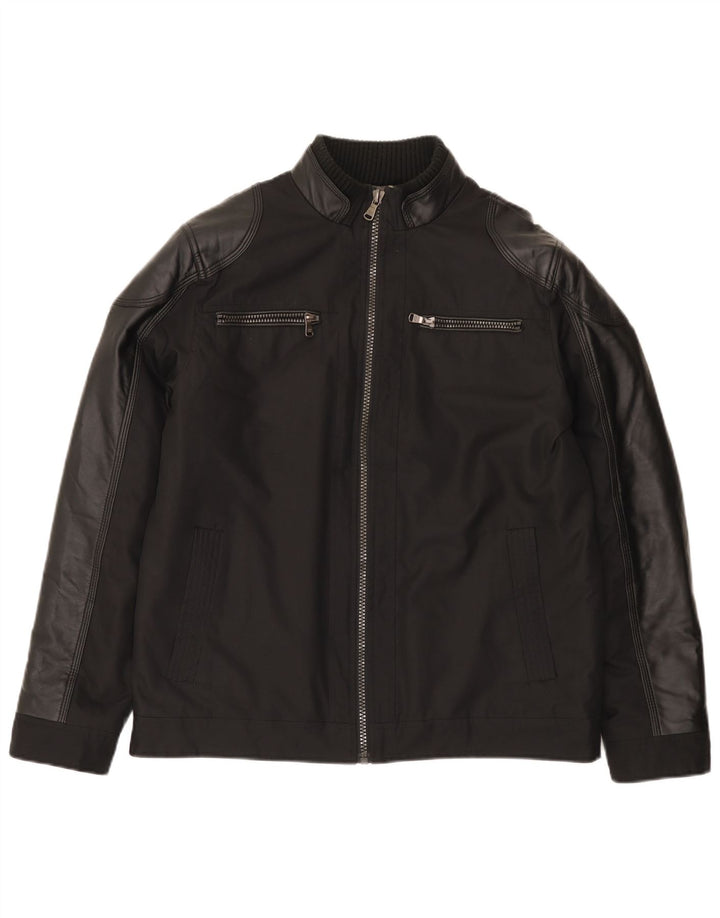 Calvin Klein Mens Bomber Windbreaker Jacket UK 38 Medium Black Modern