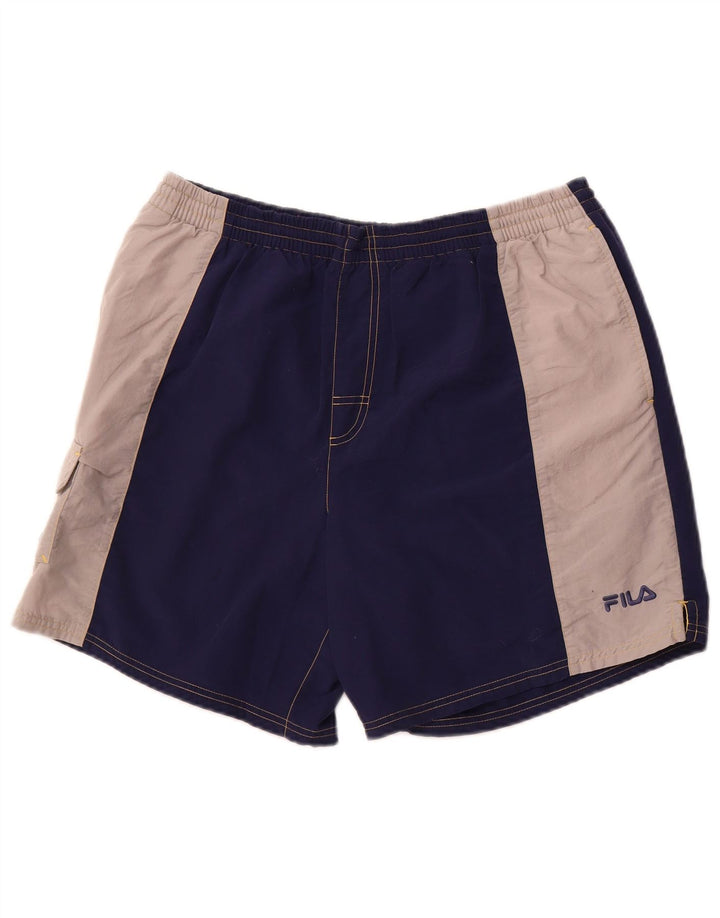Fila Mens Cargo Swimming Shorts XL  Navy Blue Colourblock Polyamide