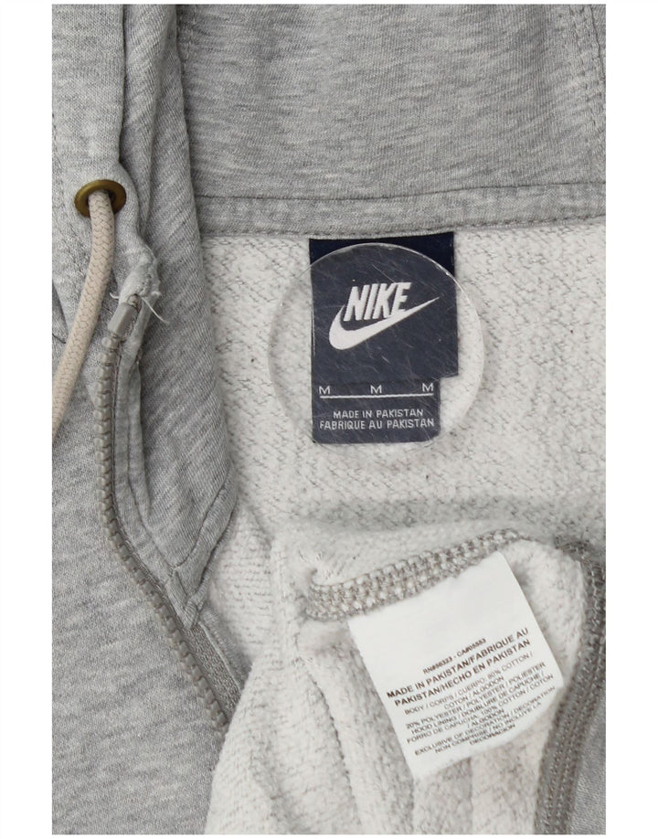 Nike Mens Zip Hoodie Sweater Medium Grey Flecked Cotton