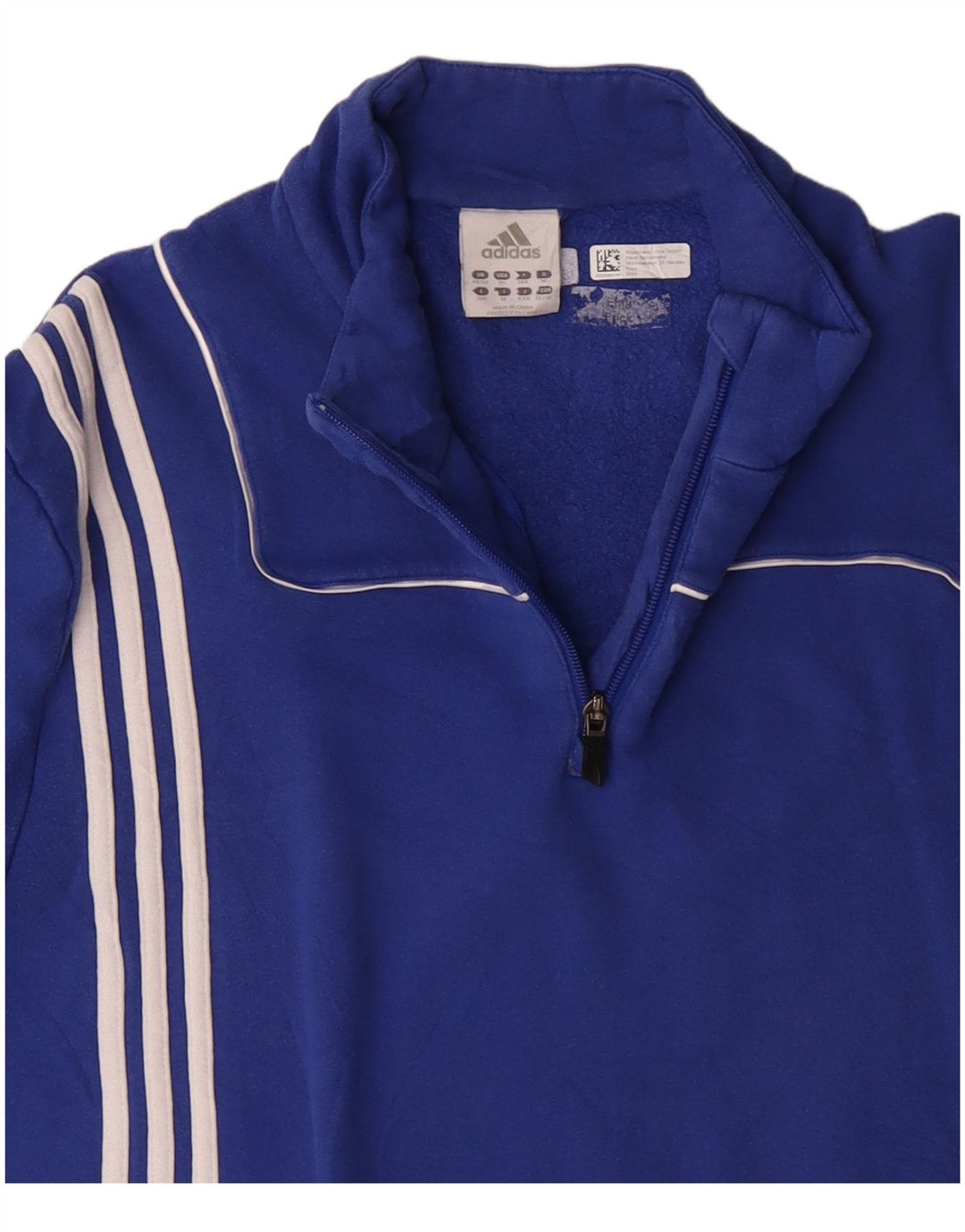 ADIDAS Mens Zip Neck Sweatshirt Jumper UK 48/50 XL Blue