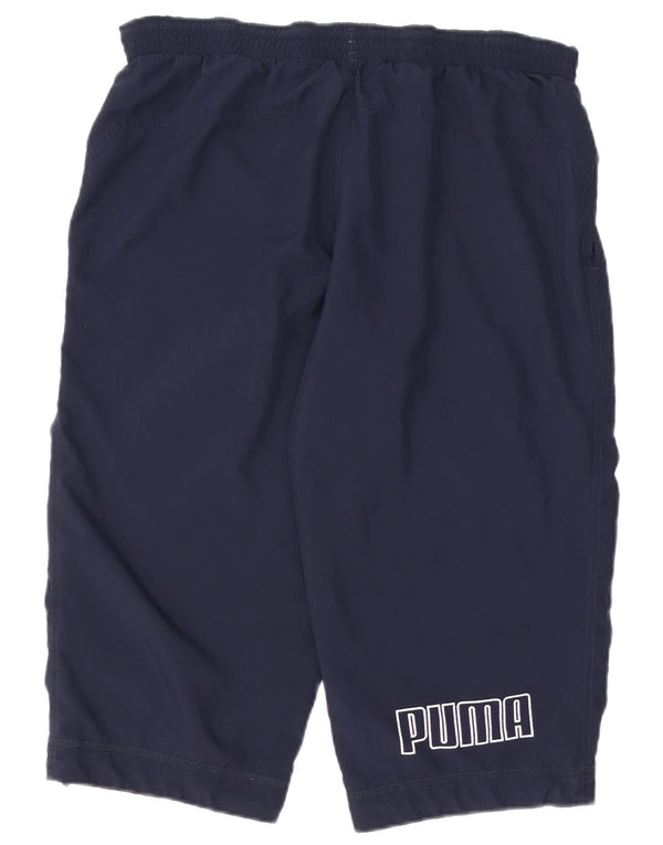 Puma Mens Graphic Bermuda Sport Shorts Medium Navy Blue Sports