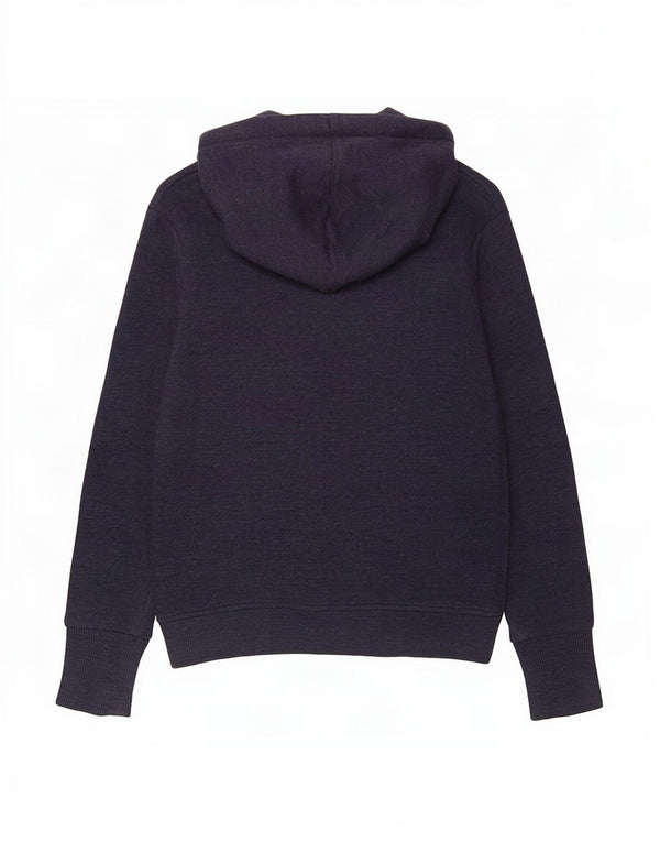 Superdry Womens Hoodie Jumper UK 10 Small Navy Blue Cotton