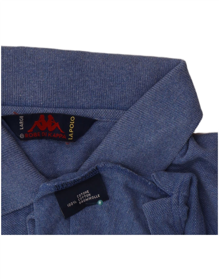 Kappa Mens Polo Shirt Large Blue Cotton