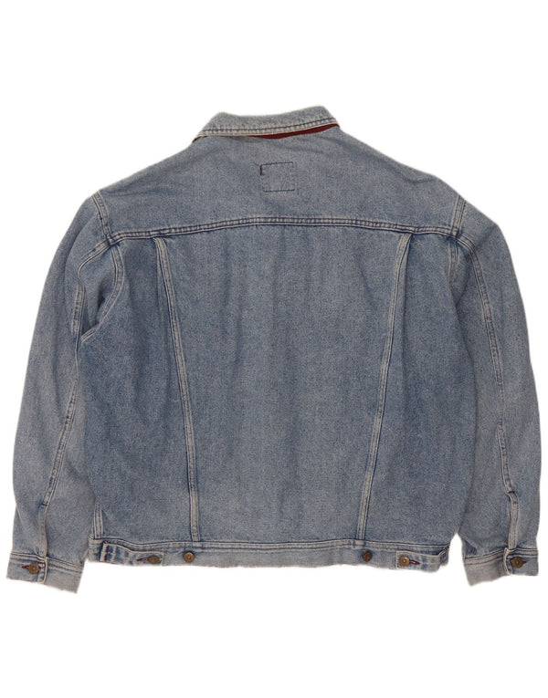 GB.PEDRINI Mens Denim Jacket UK 42 XL Blue Colourblock Cotton