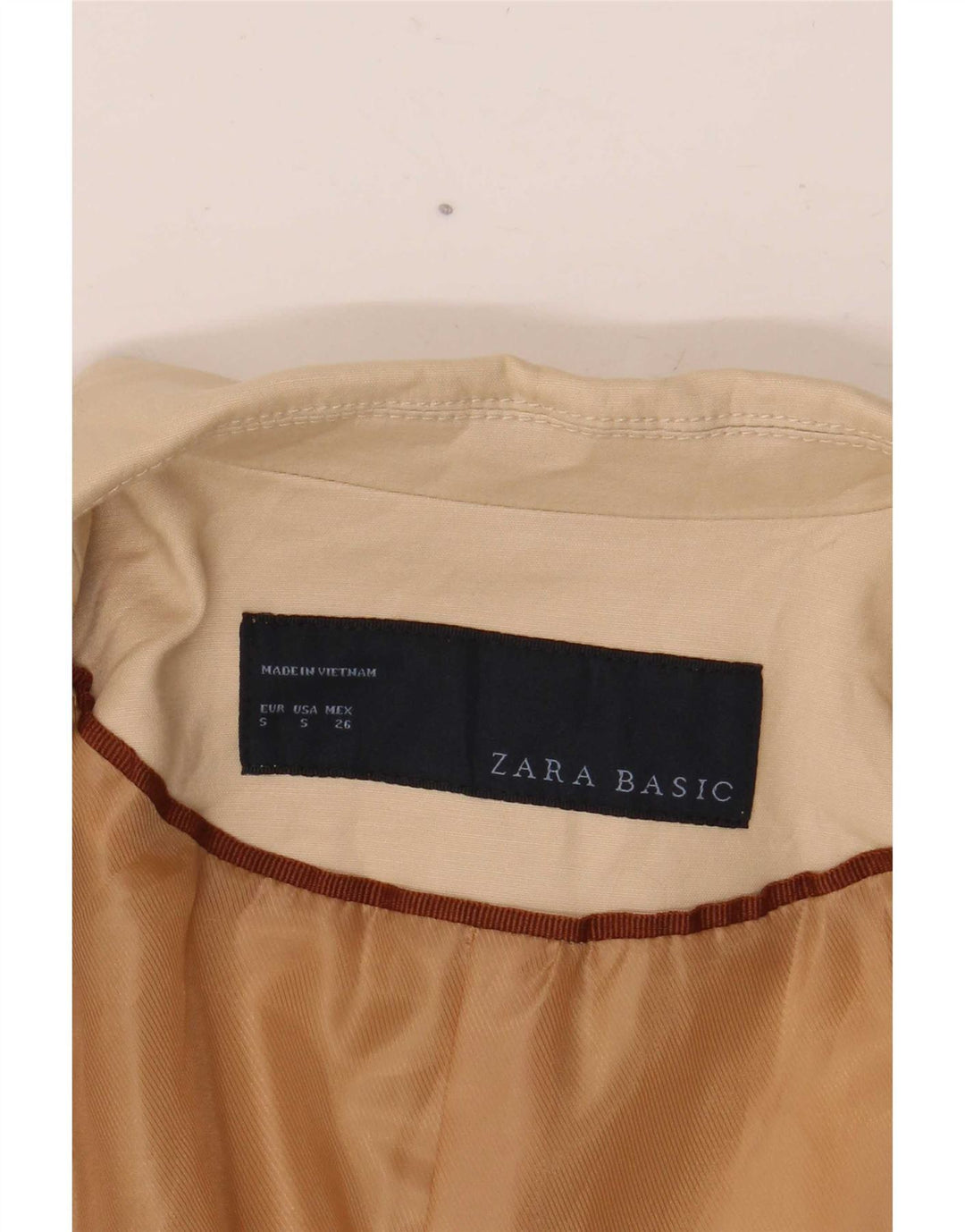 Zara Womens 2 Button Blazer Jacket UK 10 Small Beige