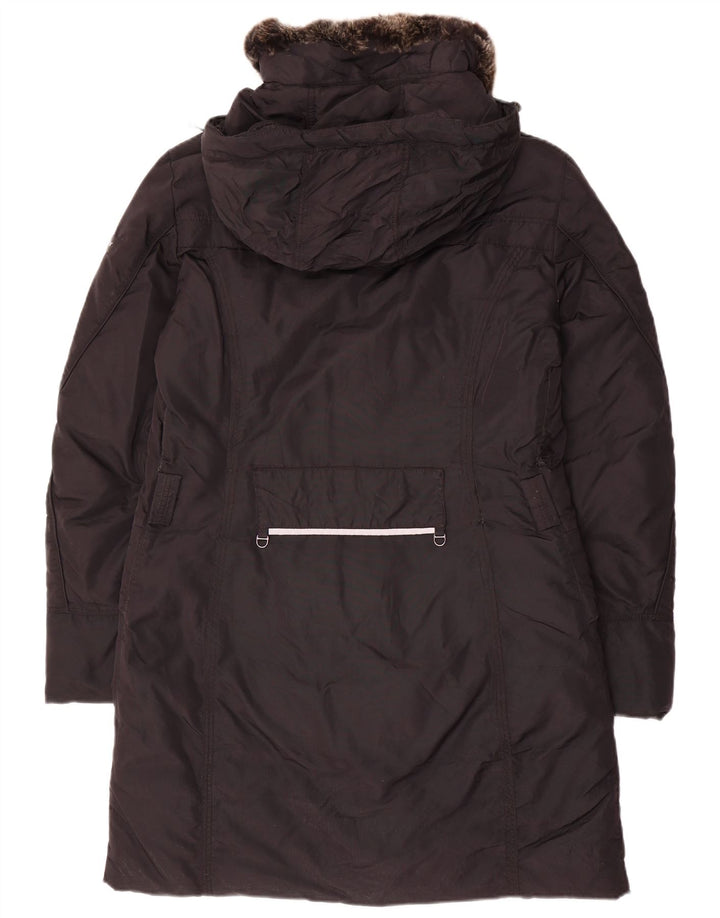 PEUTEREY Womens Hooded Padded Coat IT 46 Large Black Polyamide
