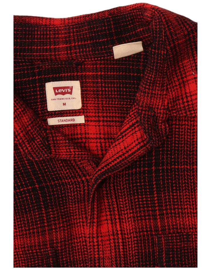LEVI'S Mens Standard Flannel Shirt Medium Red Check Cotton