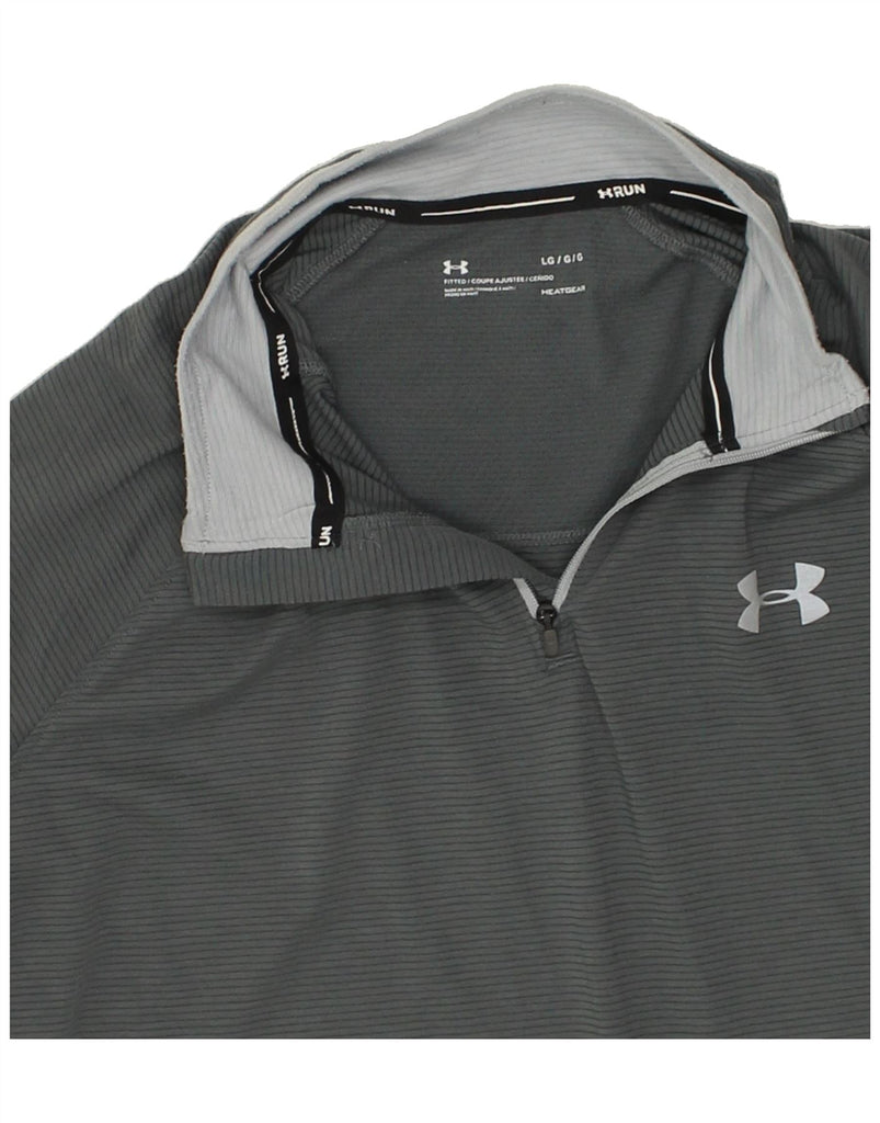 UNDER ARMOUR Mens Heat Gear Zip Neck Pullover Tracksuit Top Large Grey | Vintage Under Armour | Thrift | Second-Hand Under Armour | Used Clothing | Messina Hembry 