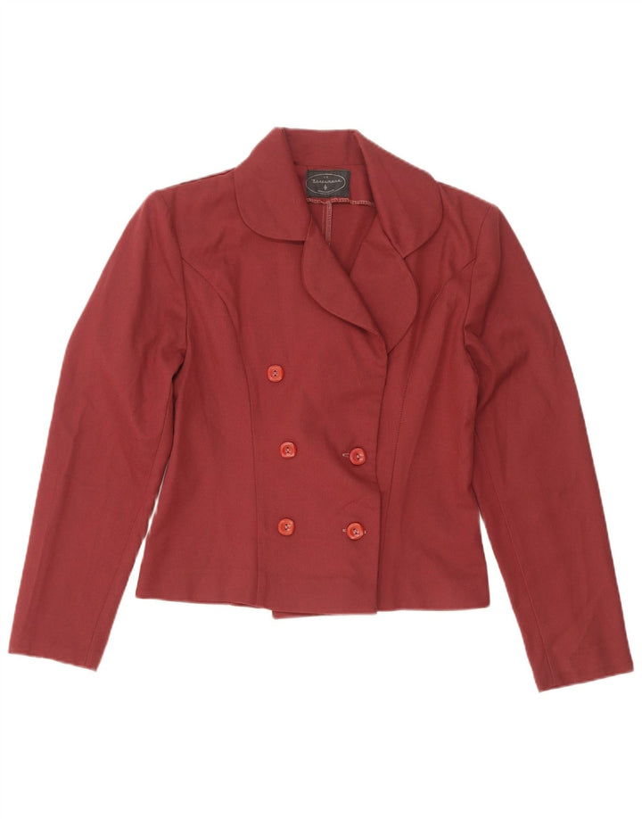 Vintage Womens Double Breasted Blazer Jacket UK 10 Small Red