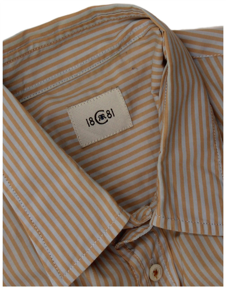 Cerruti 1881 Mens Shirt Large Beige Striped