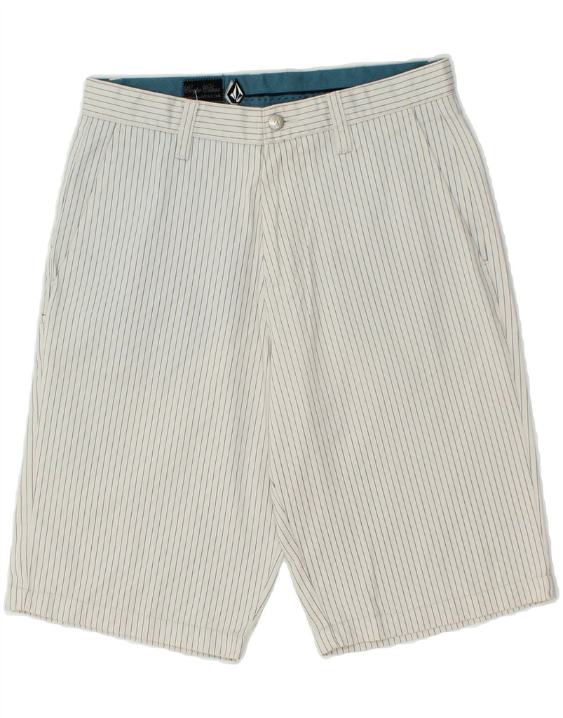 VOLCOM Mens Chino Shorts W30 Medium Grey Striped Polyester Vintage Volcom and Second-Hand Volcom from Messina Hembry 