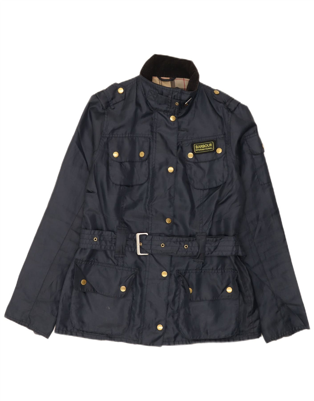 Barbour Womens Utility Jacket UK 10 Small Navy Blue Polyester