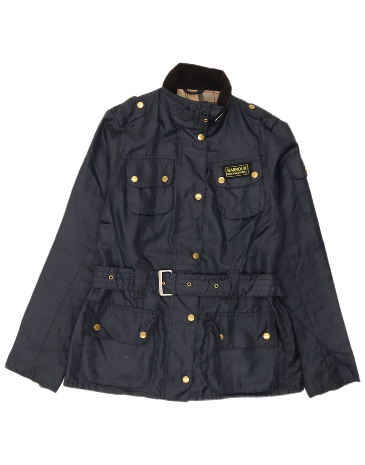 Barbour Womens Utility Jacket UK 10 Small Navy Blue Polyester