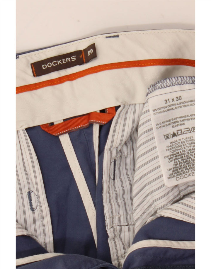 Dockers Mens Slim Chino Trousers W31 L27 Blue Cotton