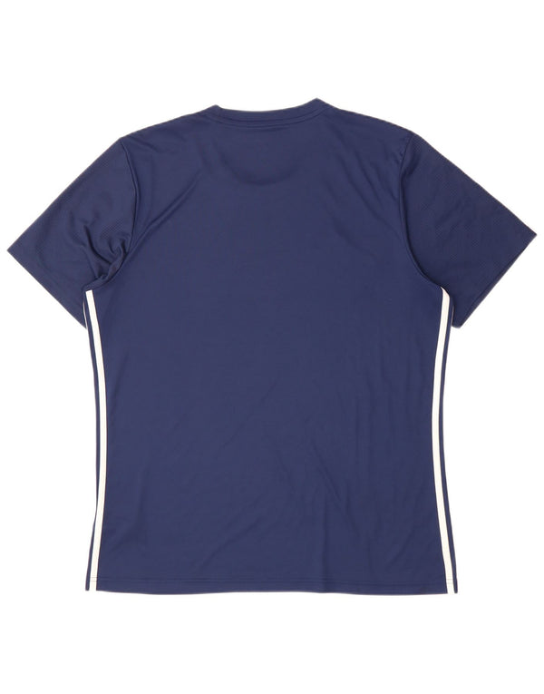 ADIDAS Mens Aeroready Slim Fit T-Shirt Top XL Navy Blue Polyester