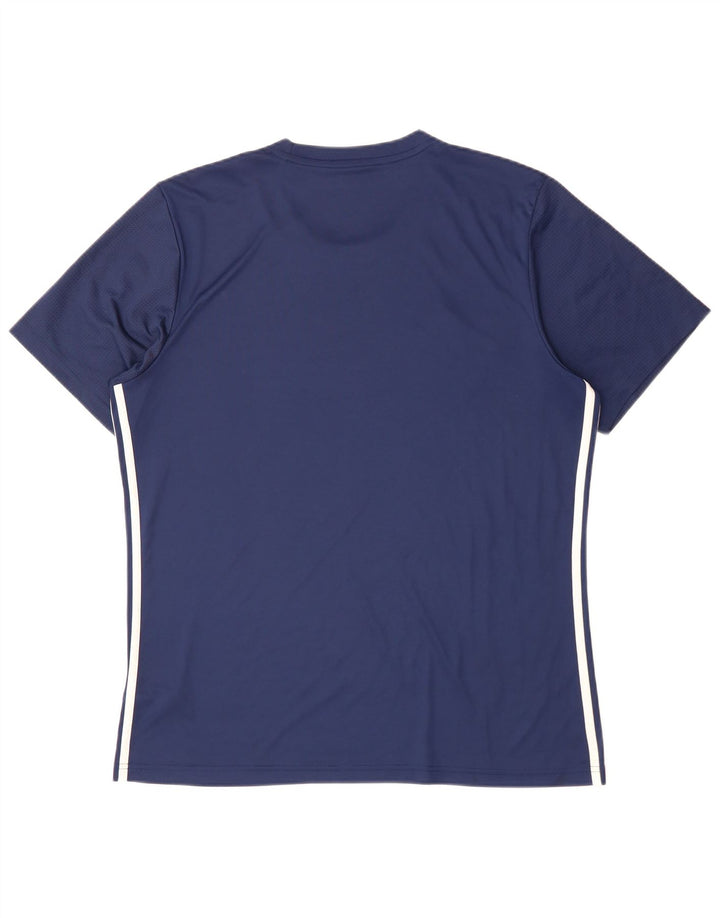 ADIDAS Mens Aeroready Slim Fit T-Shirt Top XL Navy Blue Polyester