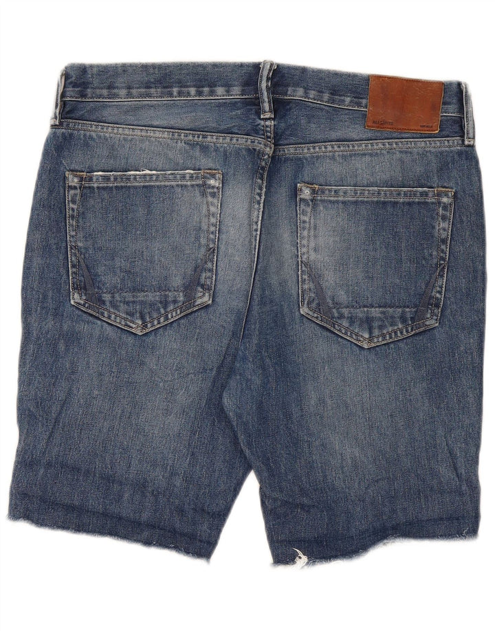 All Saints Womens 607 Denim Shorts W34 Large Blue Cotton