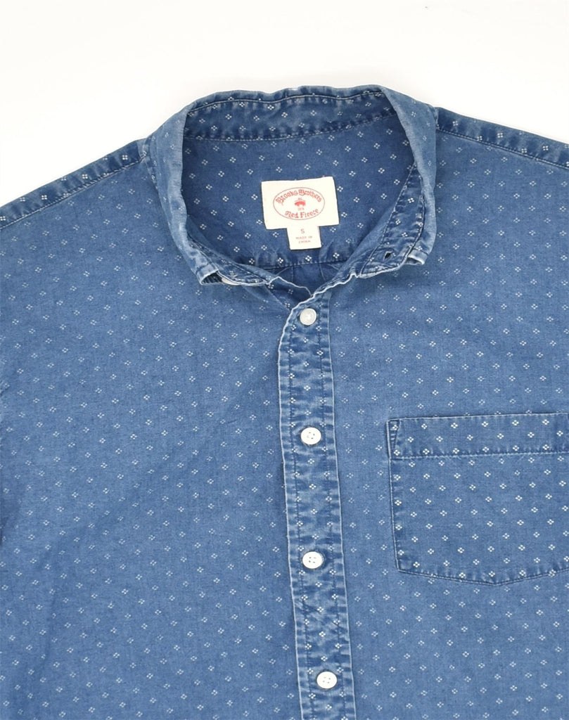 BROOKS BROTHERS Mens Shirt Small Blue Spotted Cotton | Vintage Brooks Brothers | Thrift | Second-Hand Brooks Brothers | Used Clothing | Messina Hembry 