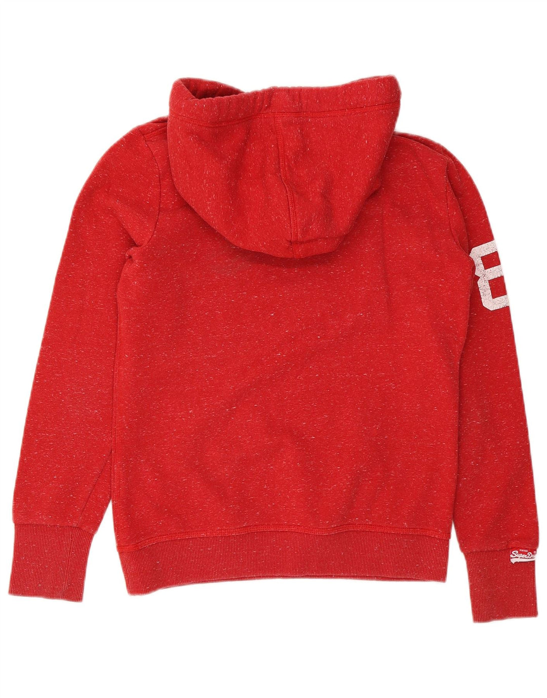 Superdry Mens Graphic Hoodie Jumper Medium Red Flecked Polyester