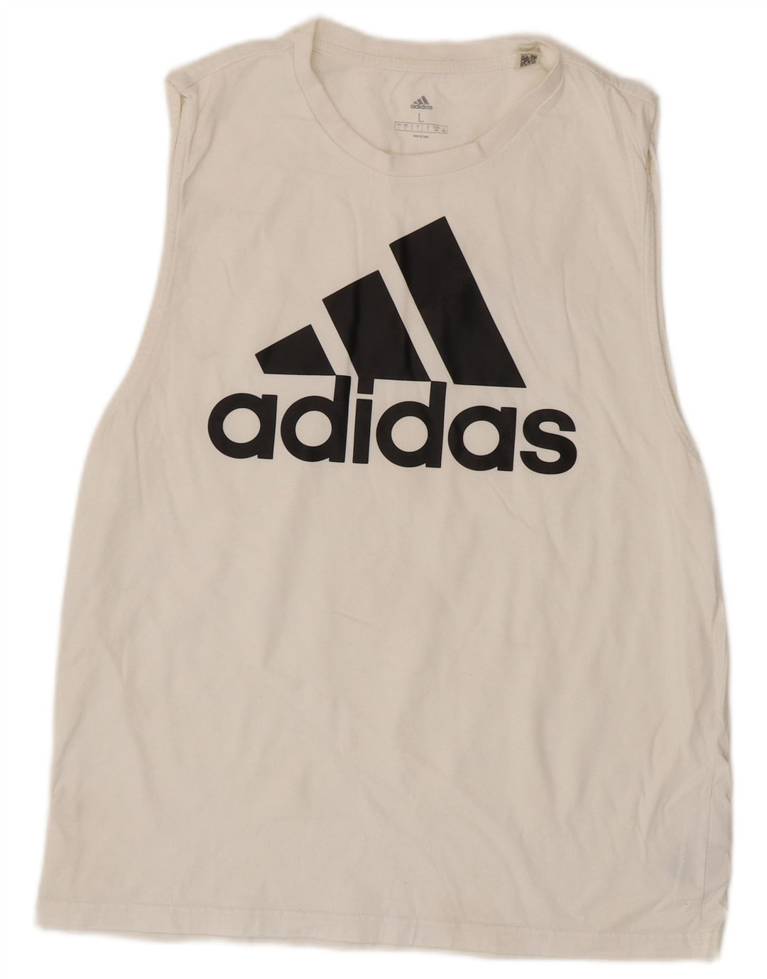 Adidas Womens Graphic Vest Top UK 16 Large White Cotton