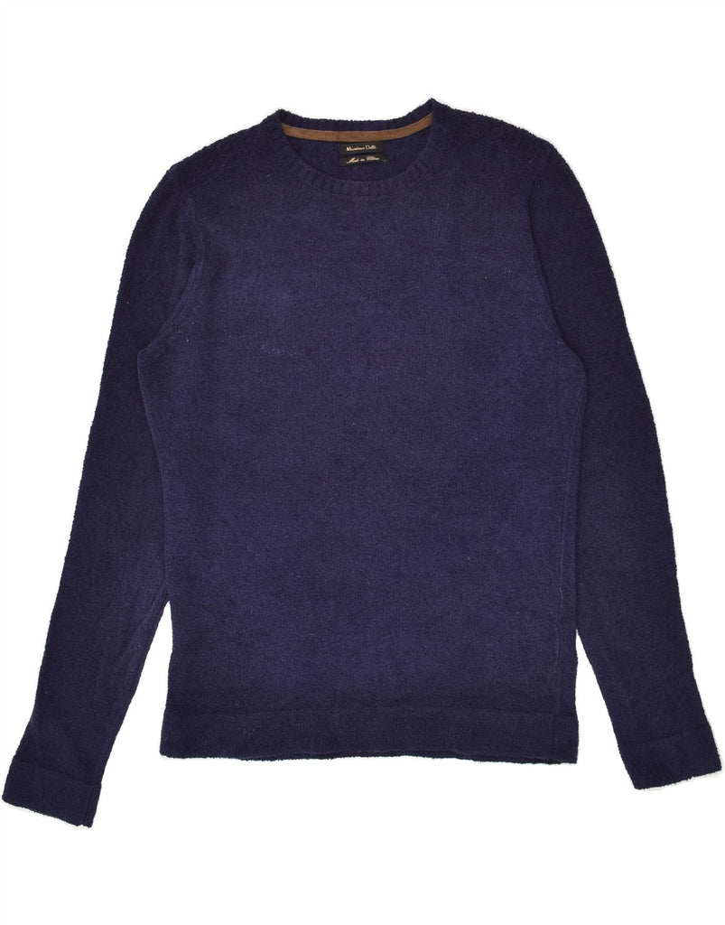 MASSIMO DUTTI Womens Crew Neck Jumper Sweater UK 10 Small Navy Blue Cotton | Vintage Massimo Dutti | Thrift | Second-Hand Massimo Dutti | Used Clothing | Messina Hembry 