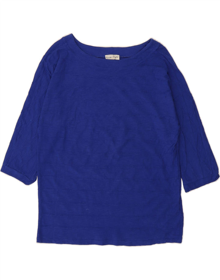 PHASE EIGHT Womens Top 3/4 Sleeve UK 12 Medium Blue Cotton Vintage Phase Eight and Second-Hand Phase Eight from Messina Hembry 