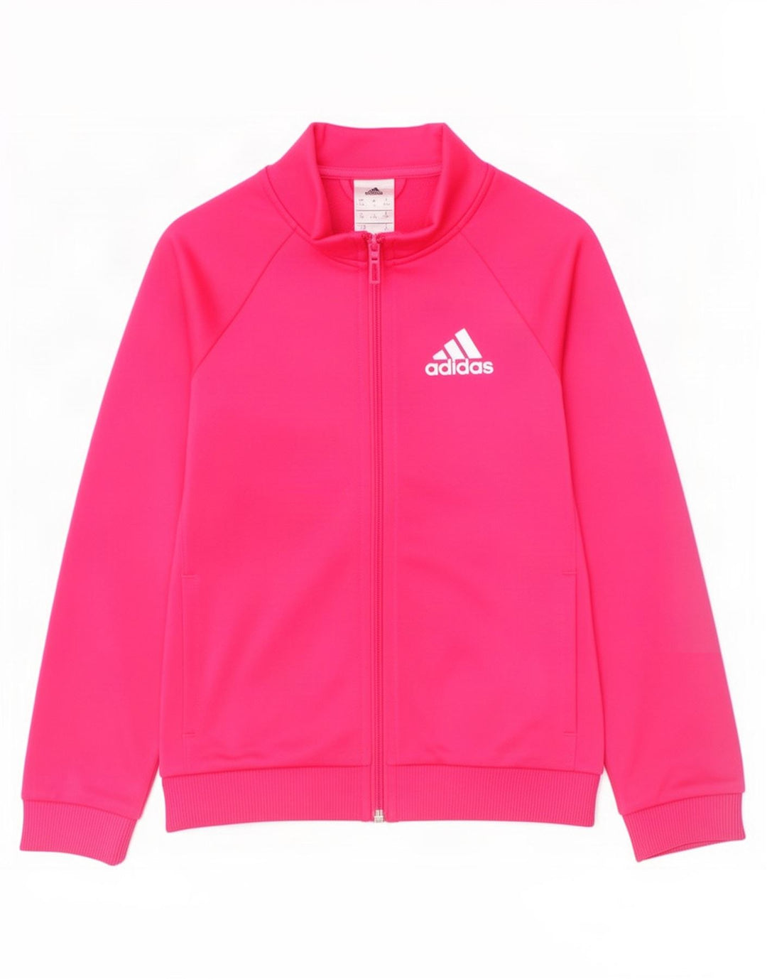 Adidas Girls Tracksuit Top Jacket 9-10 Years Pink Polyester