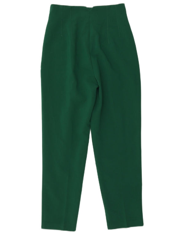 Zara Womens High Waist Casual Trousers Small W26 L27 Green