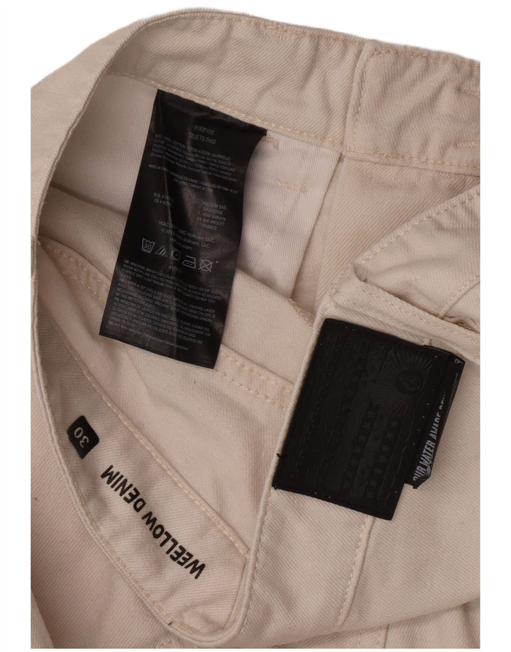 Volcom Mens Cropped Jeans W30 L25 White Cotton