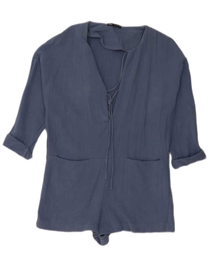 Zara Womens Oversized Playsuit UK 10 Small  Blue