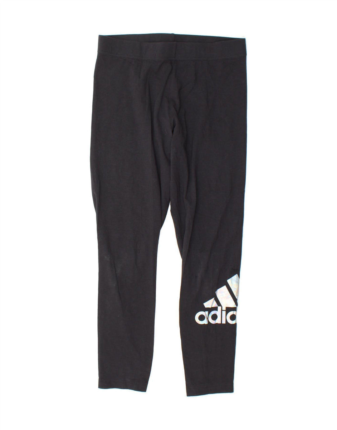 ADIDAS Womens Graphic Leggings UK 14 Medium  Black Vintage Adidas and Second-Hand Adidas from Messina Hembry 
