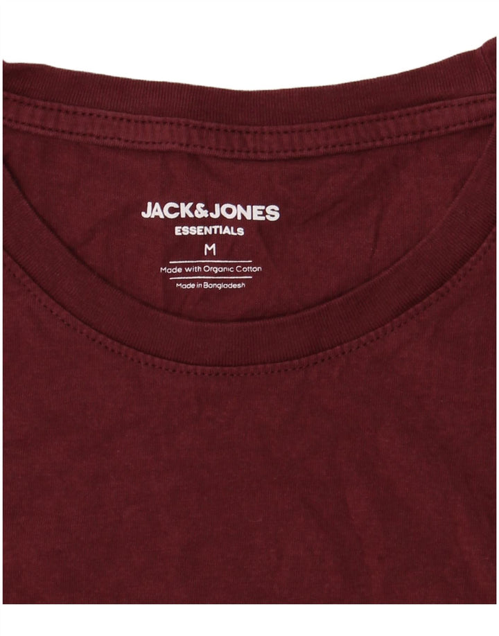 Jack & Jones Mens T-Shirt Top Medium Burgundy